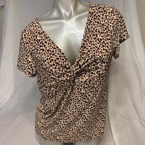 CHAPS Classics, XL, leopard print blouse